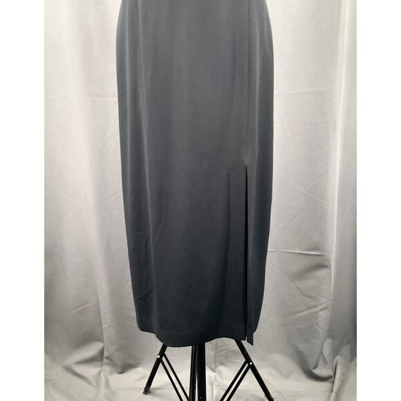 Maggy London Dress Women 6 Black Short Sleeve Mesh Floral Applique Sheath‎ Midi - Picture 9 of 9